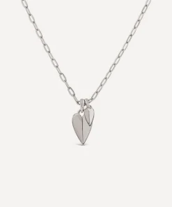 Dinny Hall Charms & Pendants^Sterling Silver Folded Heart Duo Pendant Necklace