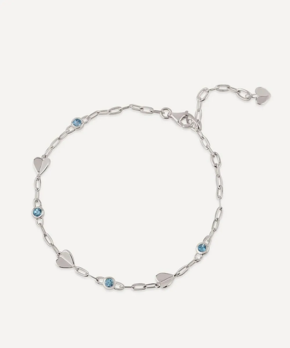 Dinny Hall Bracelets^Sterling Silver Folded Heart and Gemstone Bracelet