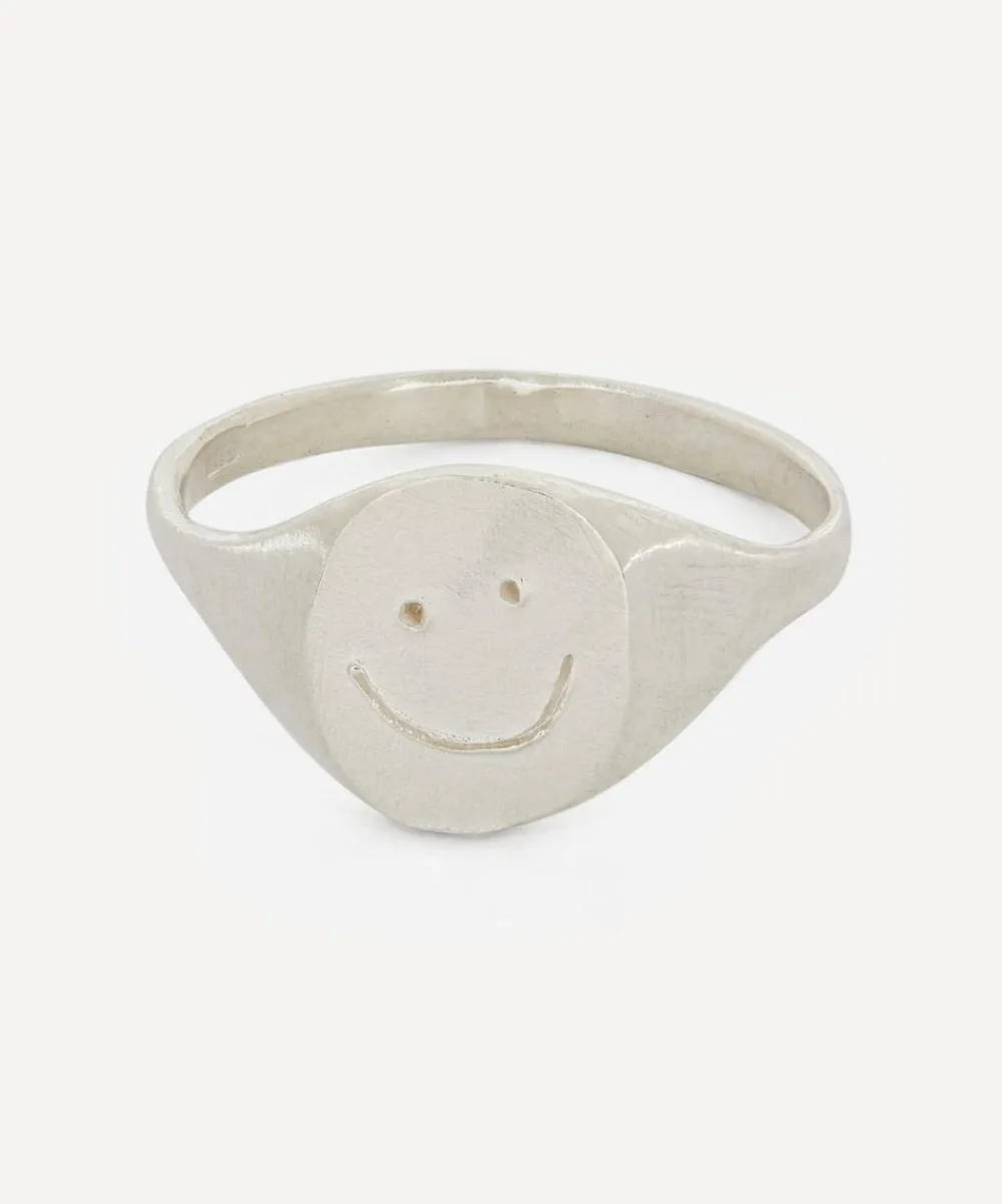 Seb Brown Rings|Rings^Sterling Silver Happy Face Signet Ring