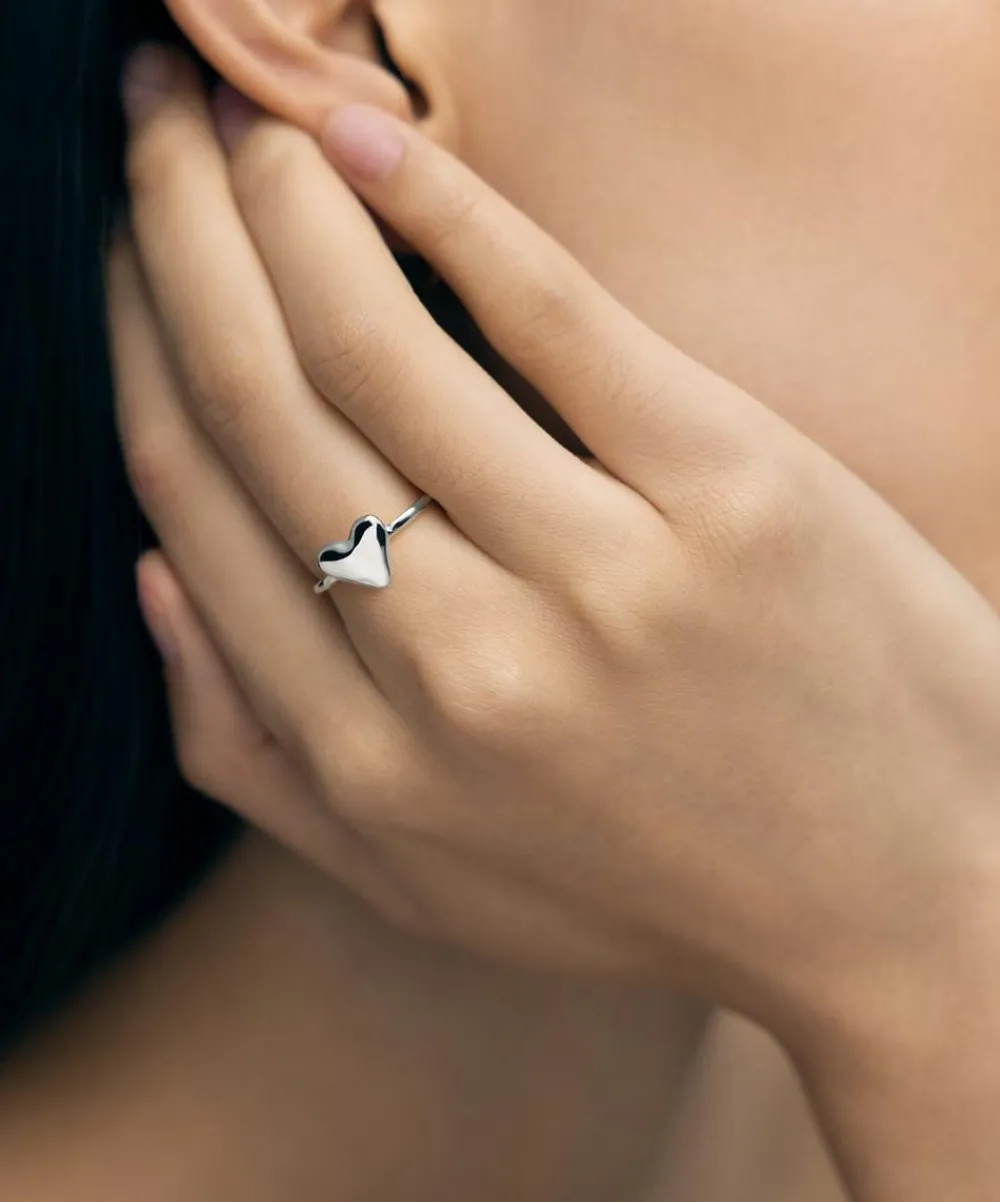 Monica Vinader Rings^Sterling Silver Heart Stacking Ring