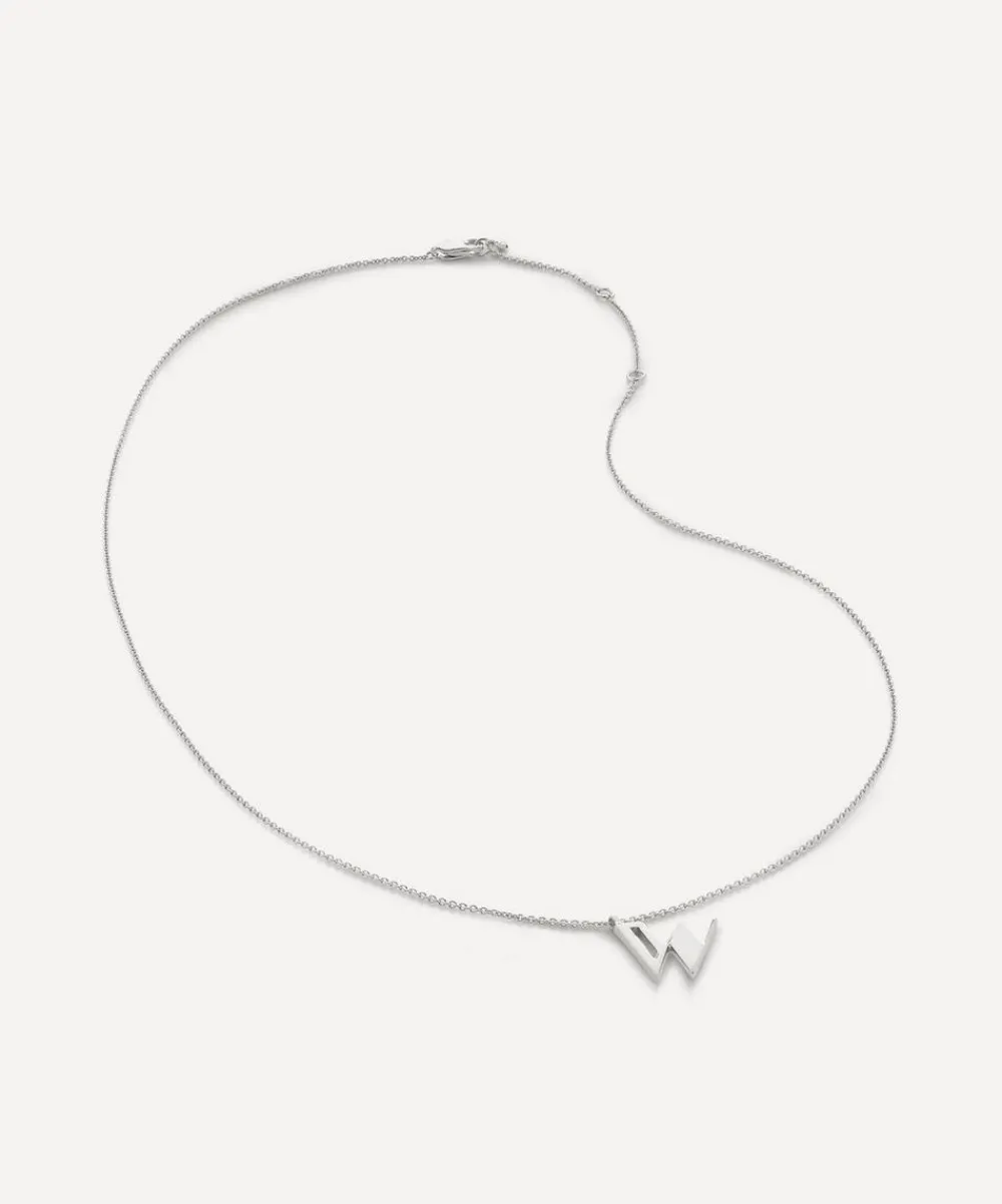 Monica Vinader Necklaces^Sterling Silver Initial W Pendant Necklace