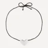 Annika Inez Necklaces^Sterling Silver Large Cord Heart Pendant Necklace