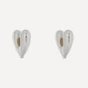 Annika Inez Earrings^Sterling Silver Large Heart Hoop Earrings