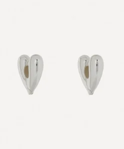 Annika Inez Earrings^Sterling Silver Large Heart Hoop Earrings
