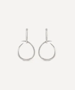 Dinny Hall Earrings^Sterling Silver Large Toro Drop Hoop Earrings
