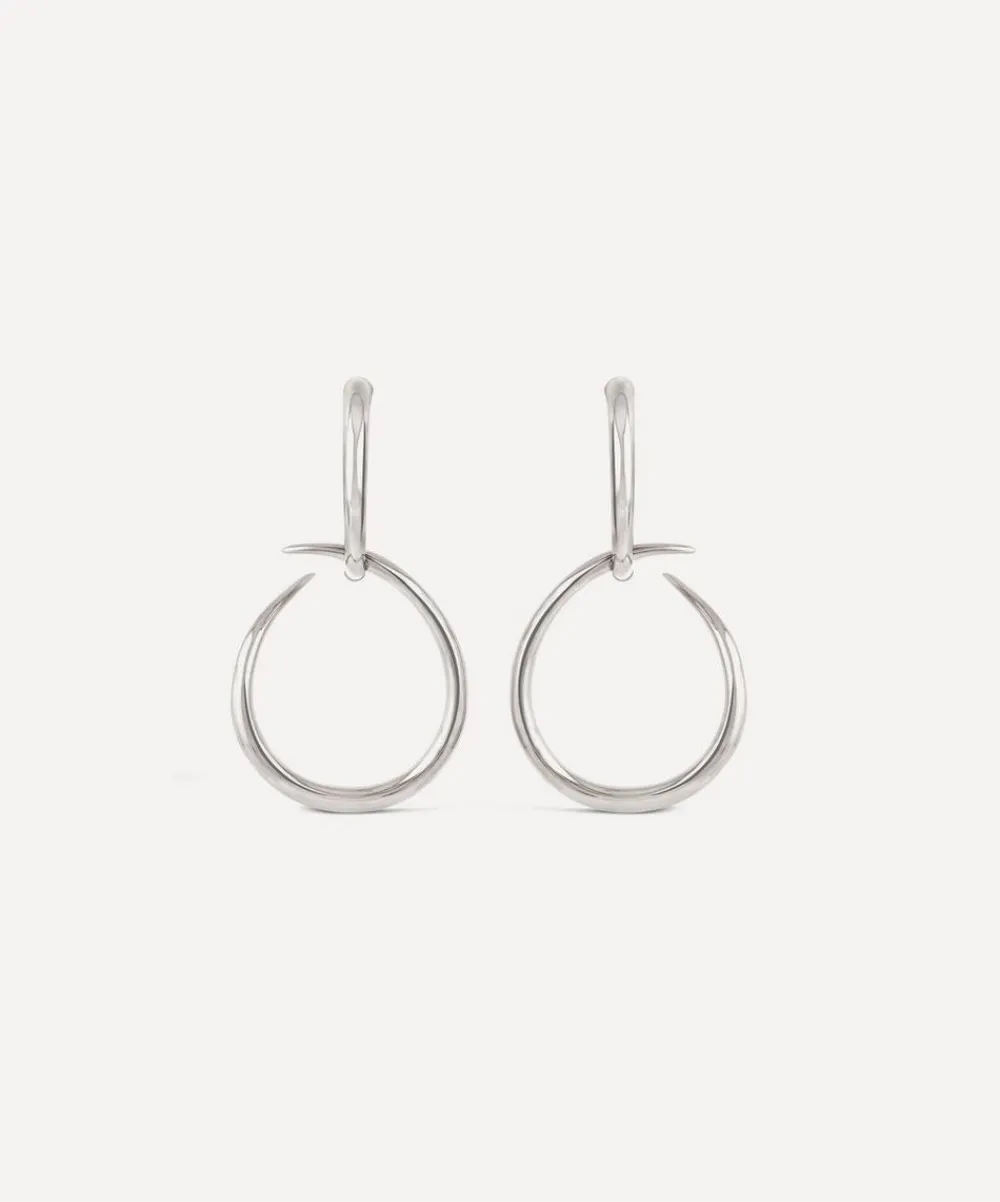 Dinny Hall Earrings^Sterling Silver Large Toro Drop Hoop Earrings