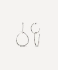 Dinny Hall Earrings^Sterling Silver Large Toro Drop Hoop Earrings
