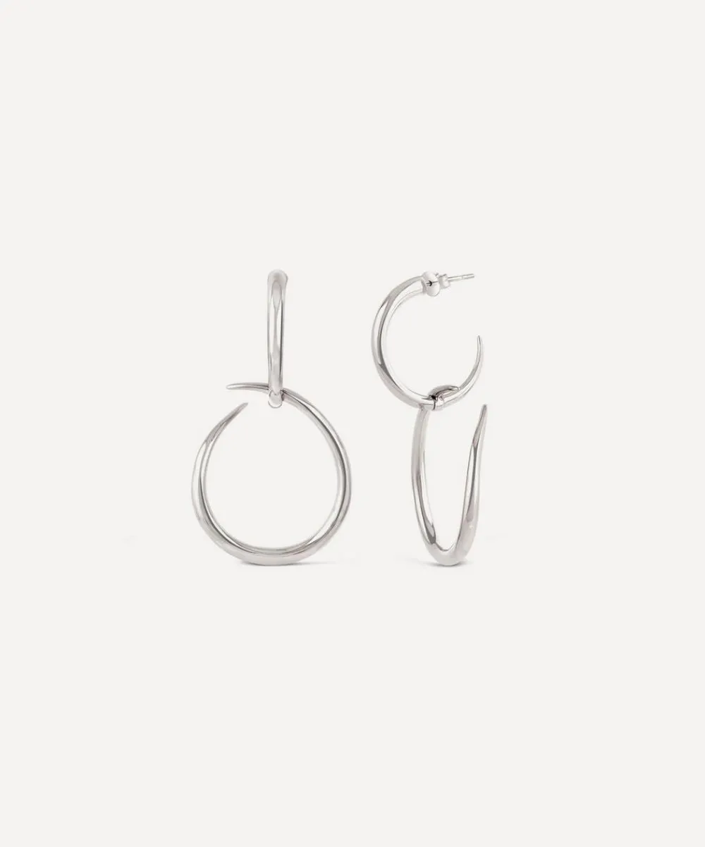Dinny Hall Earrings^Sterling Silver Large Toro Drop Hoop Earrings