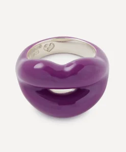 Solange Azagury-Partridge Rings^Sterling Silver Liberty Purple 150th Hotlips Ring