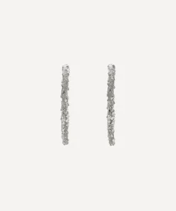 Alex Monroe Earrings^Sterling Silver Pine Twig Hoop Earrings
