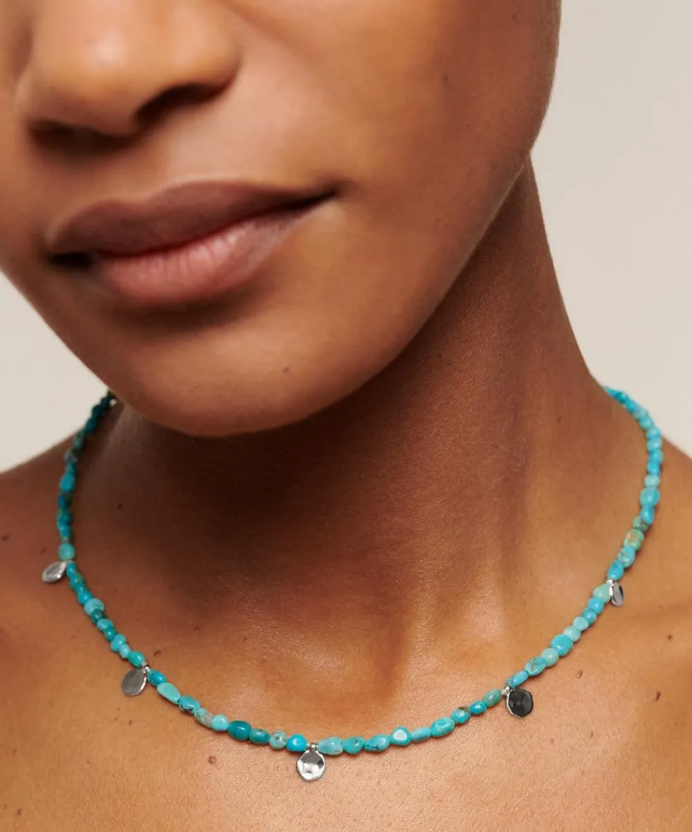Monica Vinader Necklaces^Sterling Silver Rio Mini Turquoise Beaded Station Necklace