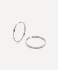 Monica Vinader Earrings^Sterling Silver Siren Muse Wave Large Hoop Earrings