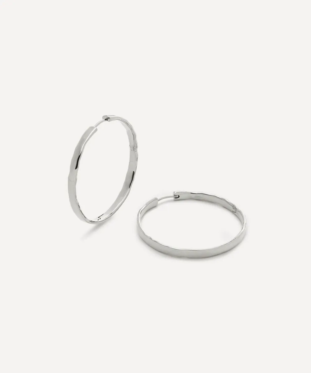 Monica Vinader Earrings^Sterling Silver Siren Muse Wave Large Hoop Earrings
