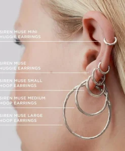 Monica Vinader Earrings^Sterling Silver Siren Muse Chunky Medium Hoop Earrings