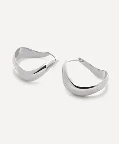 Monica Vinader Earrings^Sterling Silver Swirl Medium Hoop Earrings