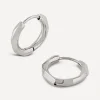 Dinny Hall Earrings^Sterling Silver Thalassa Mini Faceted Huggie Hoop Earrings