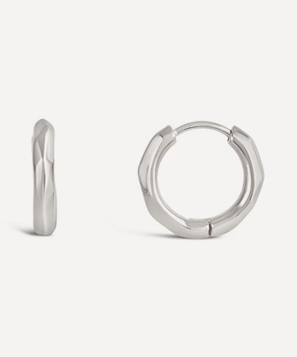 Dinny Hall Earrings^Sterling Silver Thalassa Mini Faceted Huggie Hoop Earrings