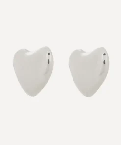 Annika Inez Earrings^Sterling Silver Voluptuous Heart Stud Earrings