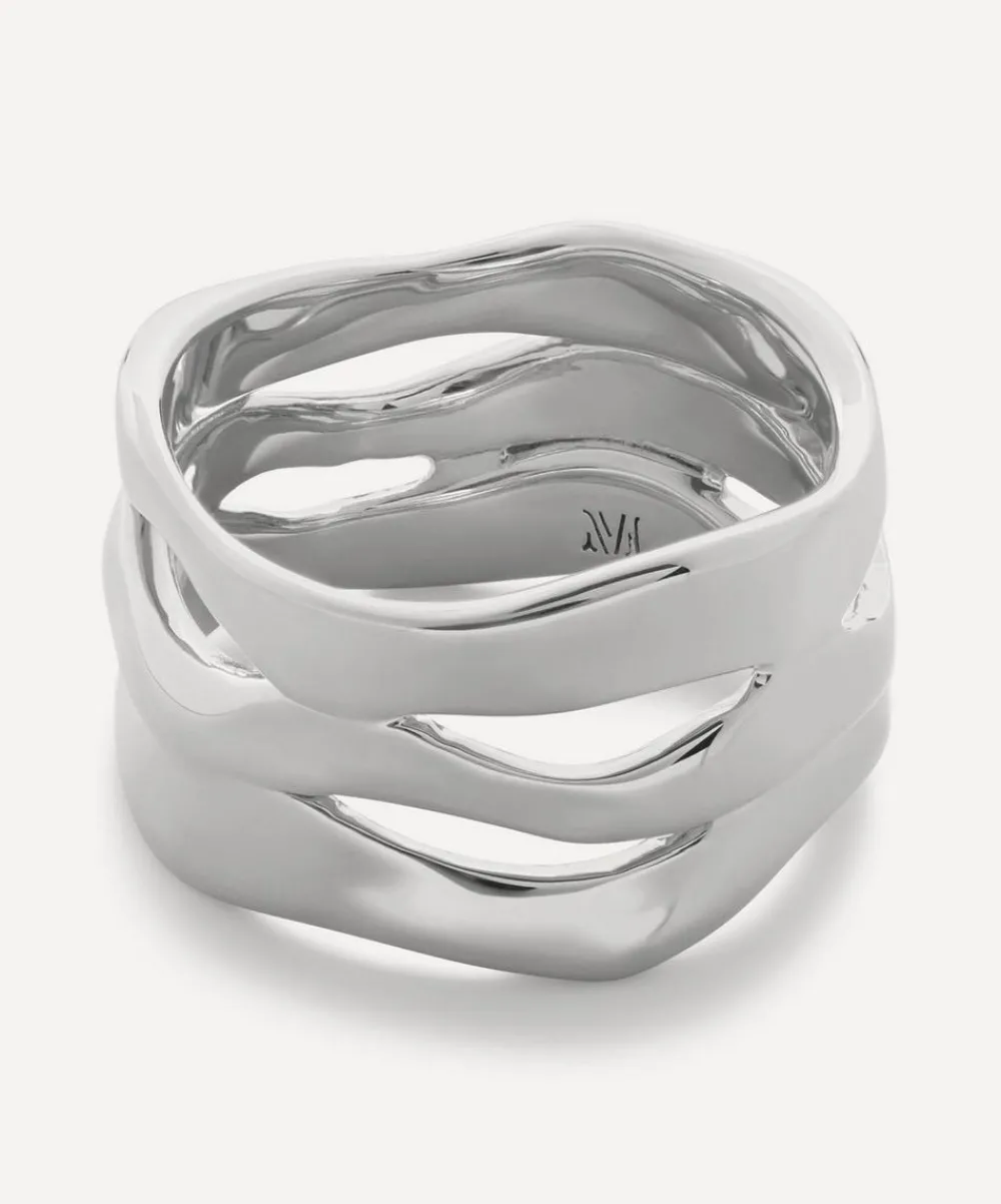 Monica Vinader Rings^Sterling Silver Wave Band Ring
