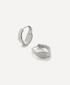 Monica Vinader Earrings^Sterling Silver Wave Medium Hoop Earrings