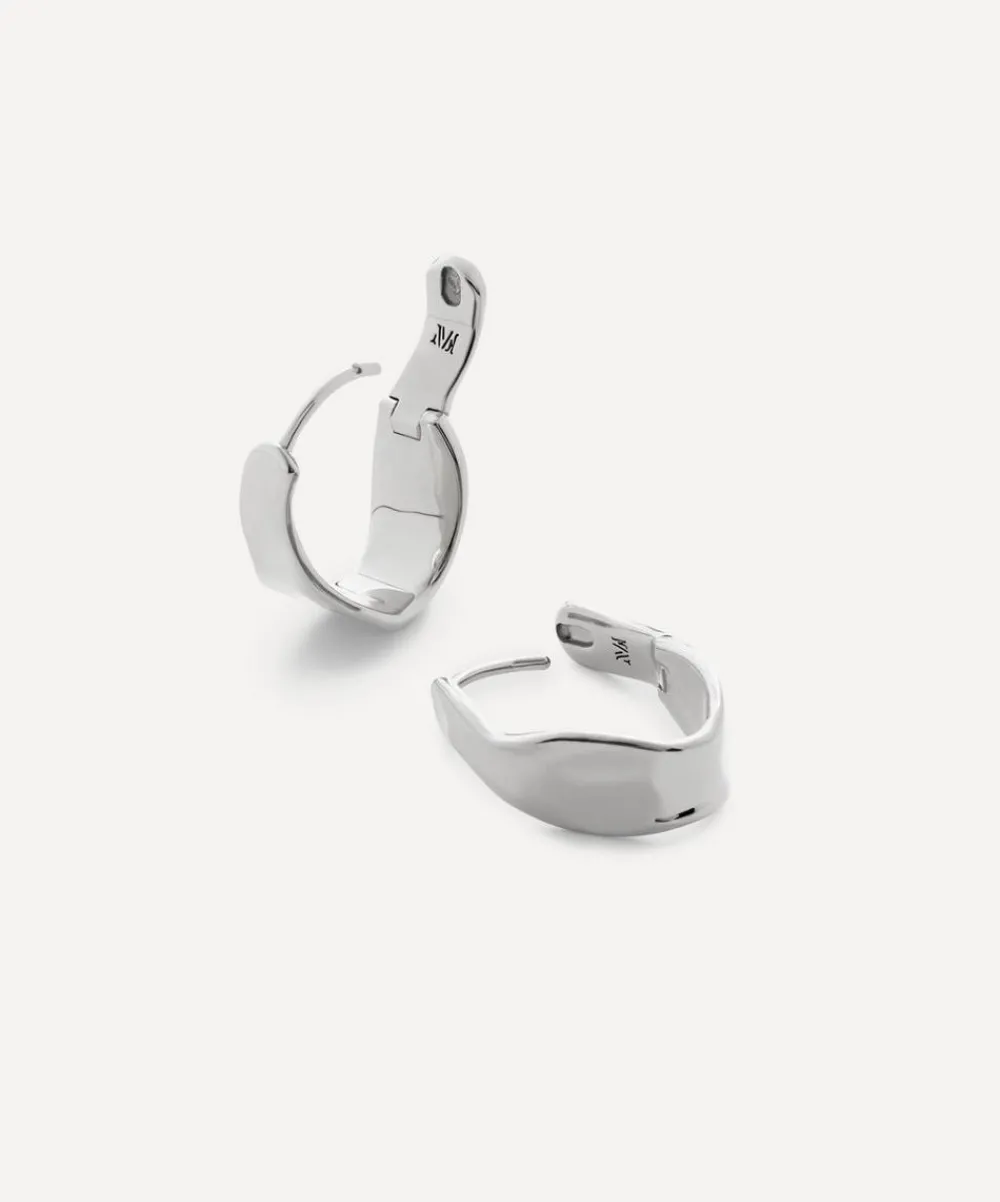 Monica Vinader Earrings^Sterling Silver Wave Medium Hoop Earrings