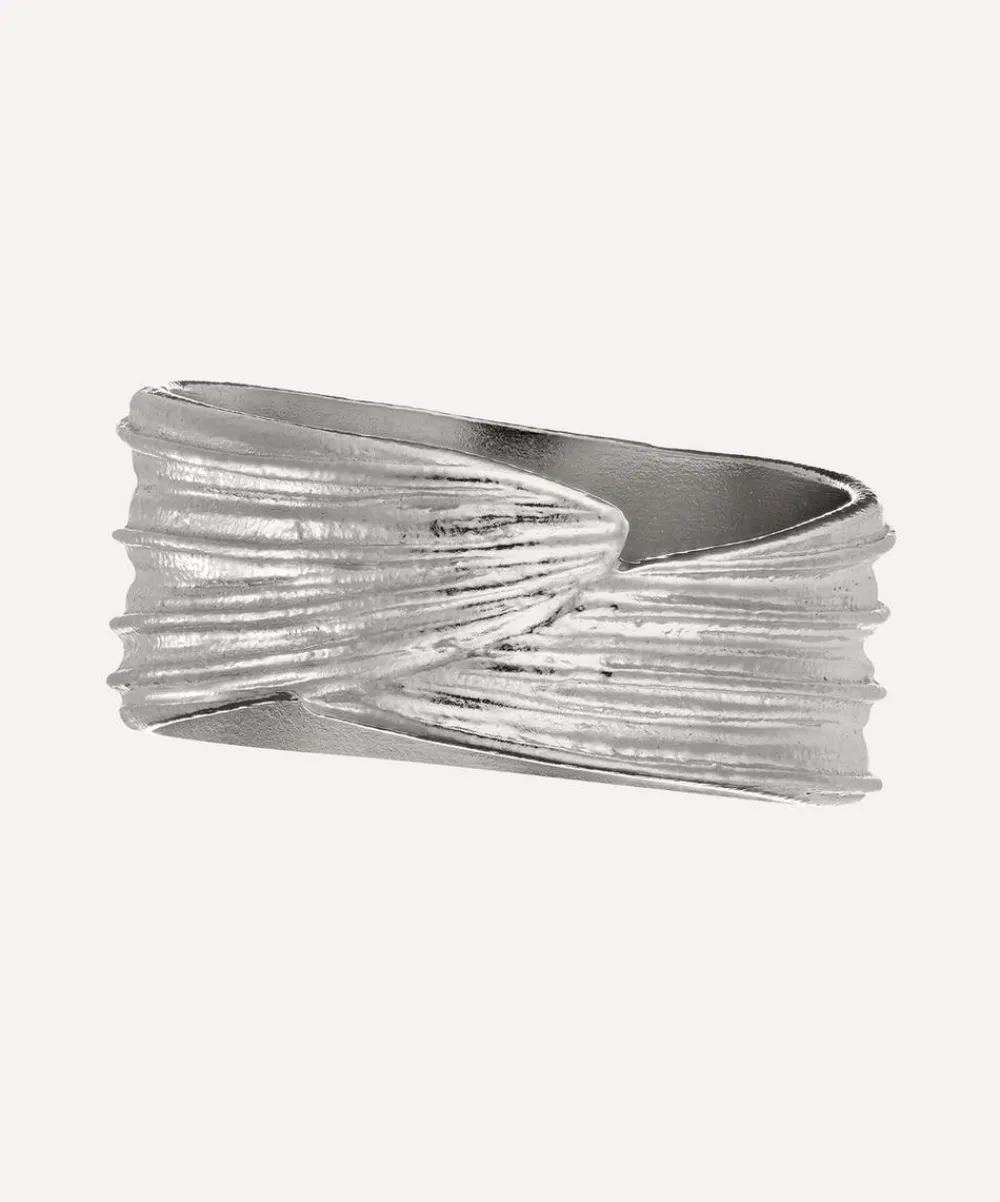 Alex Monroe Rings^Sterling Silver Wrapped Ribwort Plantain Leaf Ring