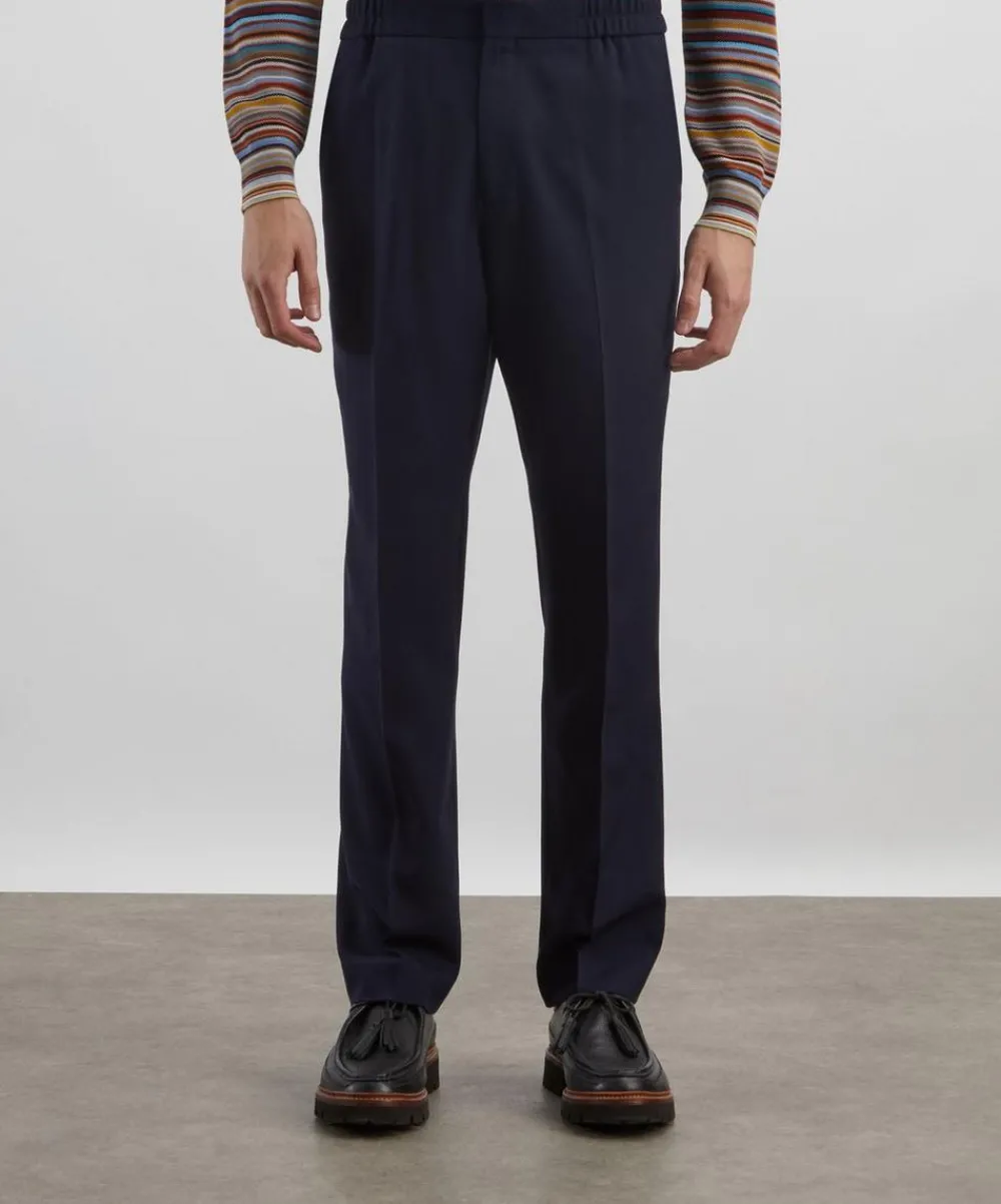 Paul Smith Trousers^Straight-Leg Pleated Wool Trousers