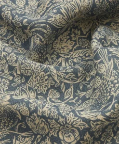 Liberty Interiors Furnishing Fabrics^Strawberry Meadowfield Ladbroke Linen in Lapis