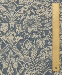 Liberty Interiors Furnishing Fabrics^Strawberry Meadowfield Ladbroke Linen in Lapis