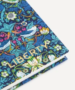 Liberty Stationery And Games^Strawberry Thief Print Cotton A5 Lined Notebook