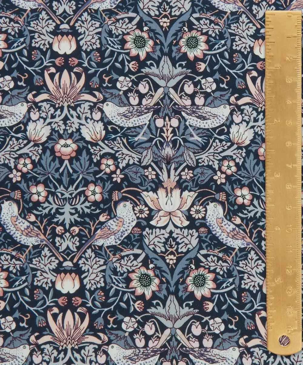 Liberty Fabrics Classic Silks|Silk Satin^Strawberry Thief Silk Satin