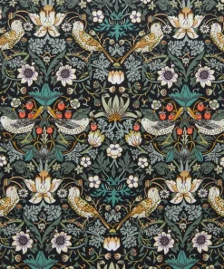 Liberty Fabrics Classic Silks|Silk Satin^Strawberry Thief Silk Satin