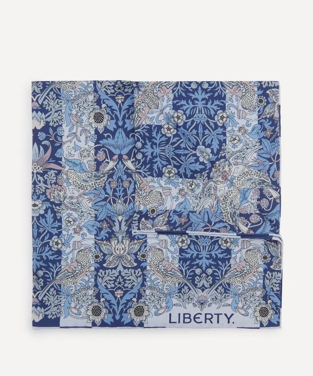 Liberty Pocket Squares^Strawberry Thief Stripe Silk Pocket Square