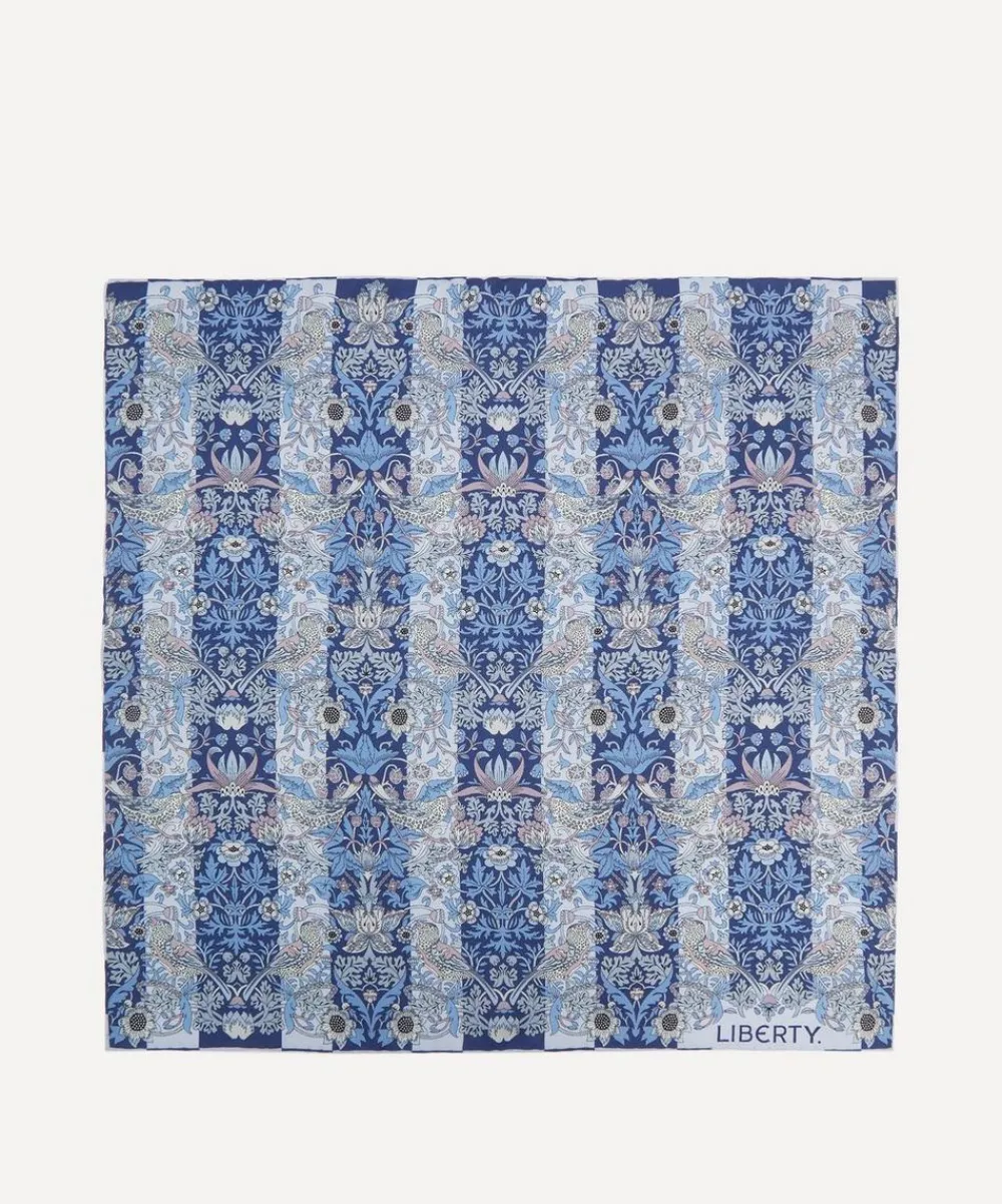 Liberty Pocket Squares^Strawberry Thief Stripe Silk Pocket Square
