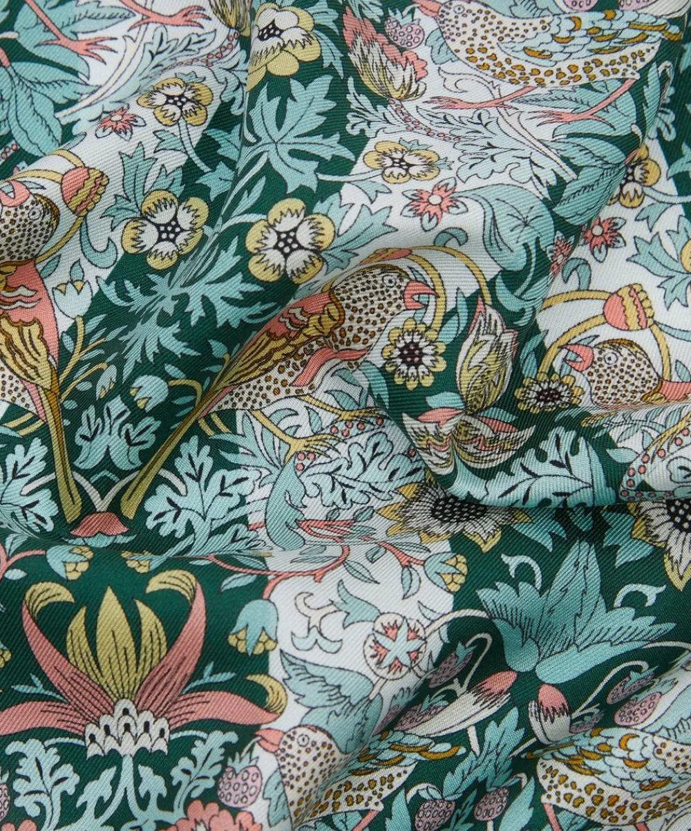 Liberty Pocket Squares^Strawberry Thief Stripe Silk Pocket Square