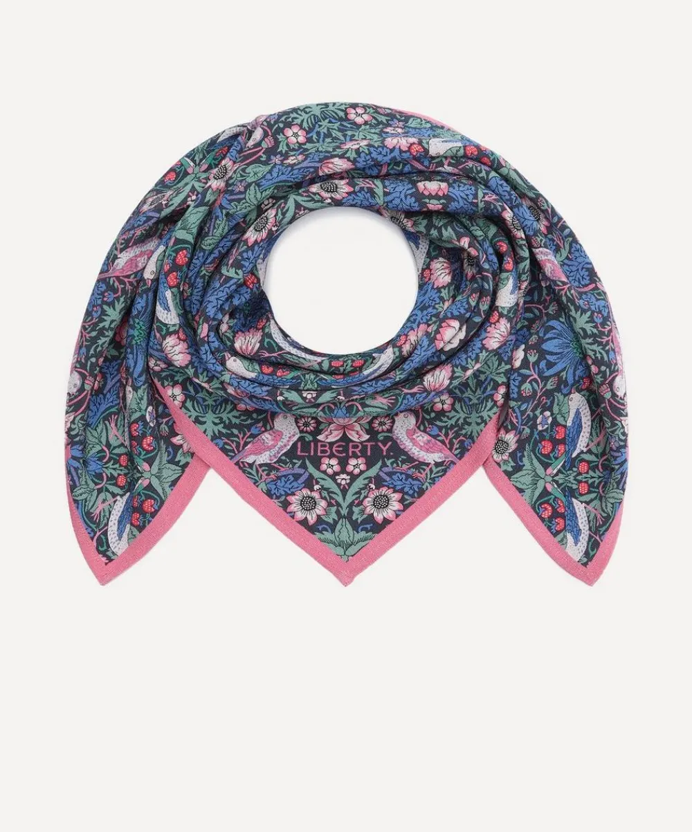 Liberty Scarves^Strawberry Thief 90X90 Silk Scarf