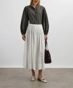 Mondo Corsini Skirts^Suki White Dot Cotton Skirt