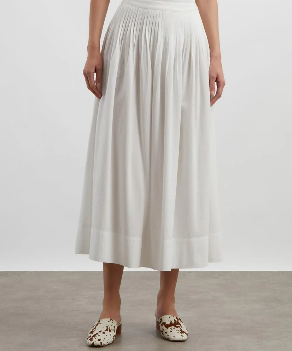 Mondo Corsini Skirts^Suki White Dot Cotton Skirt