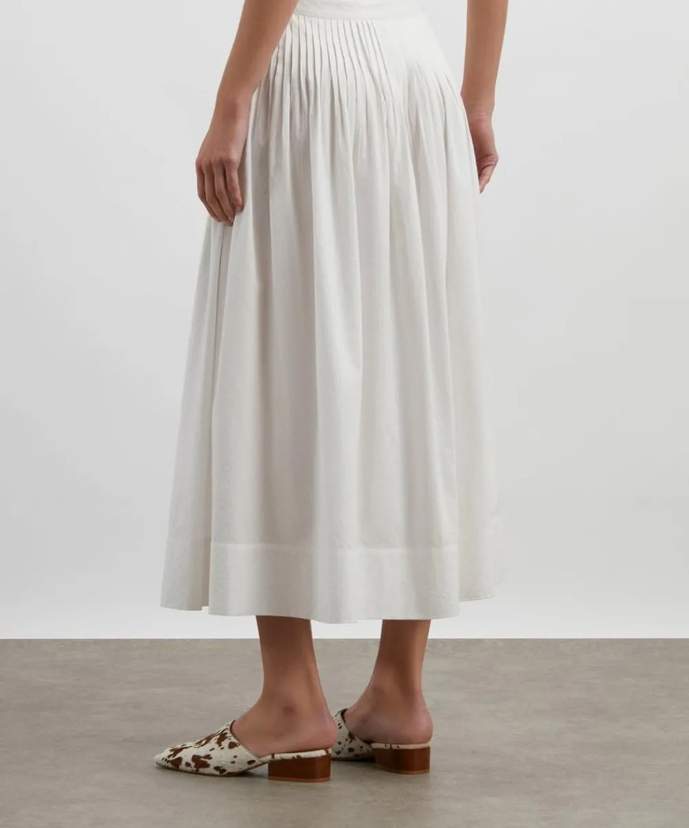 Mondo Corsini Skirts^Suki White Dot Cotton Skirt