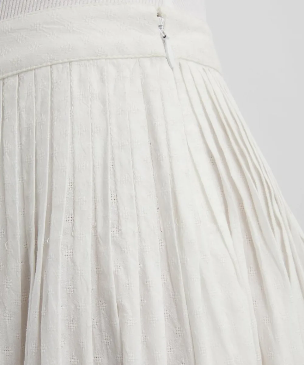 Mondo Corsini Skirts^Suki White Dot Cotton Skirt