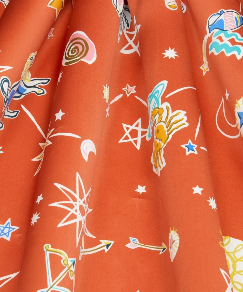 Liberty Fabrics Silk Satin^Surrealist Sky Silk Satin