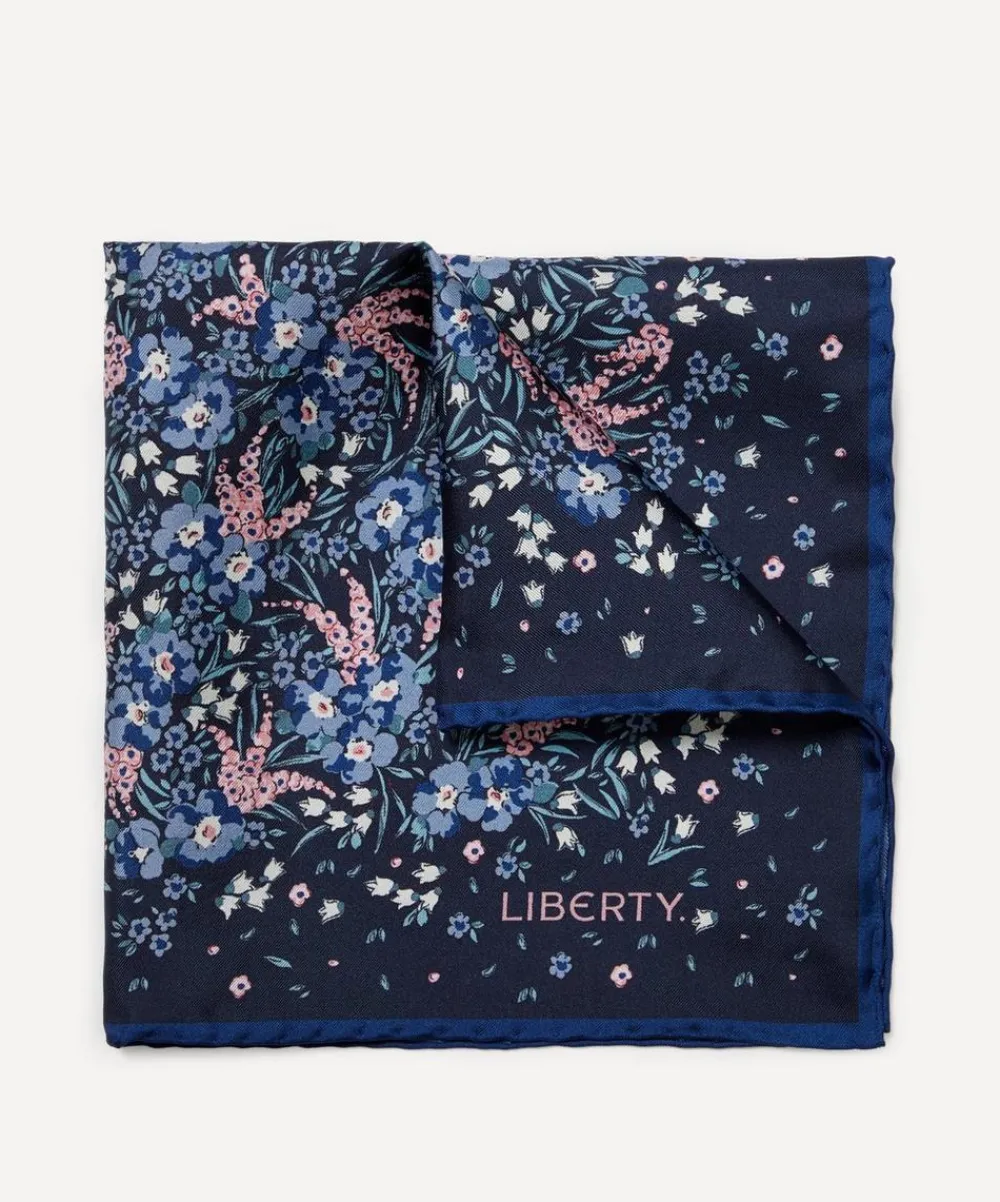 Liberty Pocket Squares^Swirling Petals Printed Silk Pocket Square