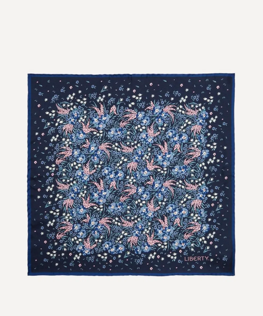 Liberty Pocket Squares^Swirling Petals Printed Silk Pocket Square