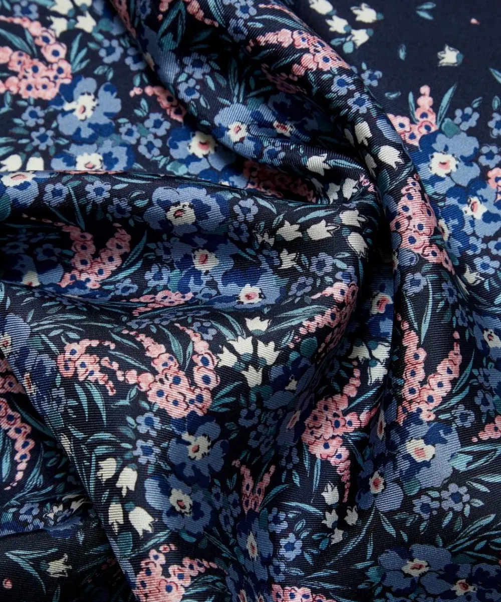 Liberty Pocket Squares^Swirling Petals Printed Silk Pocket Square