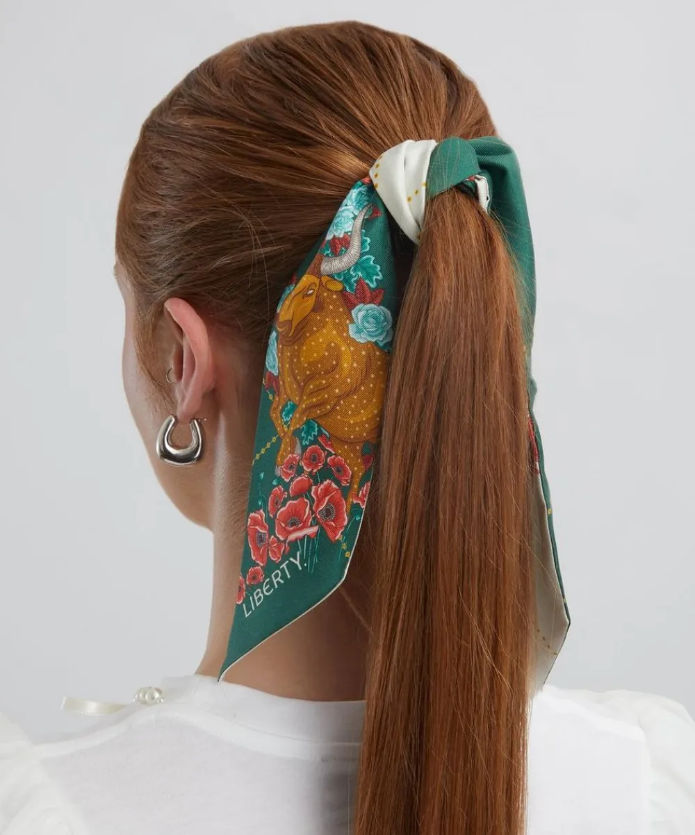 Liberty Scarves^Taurus 5X88 Ribbonette Silk Scarf