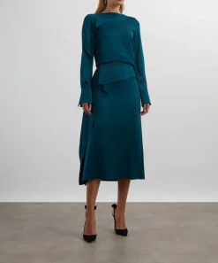 Erdem Skirts^Teal A-Line Skirt