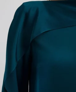 Erdem Tops^Teal Long-Sleeve Top