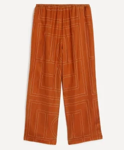 Toteme Trousers & Shorts|Sleepwear^Terracotta Monogram Silk Pyjama Bottoms