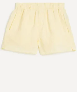 With Nothing Underneath Trousers & Shorts^The Boxer Linen Lemon Yellow Shorts