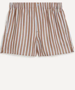 With Nothing Underneath Trousers & Shorts^The Boxer Mocha Multi-Stripe Shorts